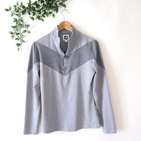 Foot Joy Women's Gray 1/4 Zip Long Sleeve Pullover Top Size Small - Picture 1 of 4